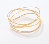 David Markstein Gold Clad Sterling Silver Multi Fine Line Bangle, Small